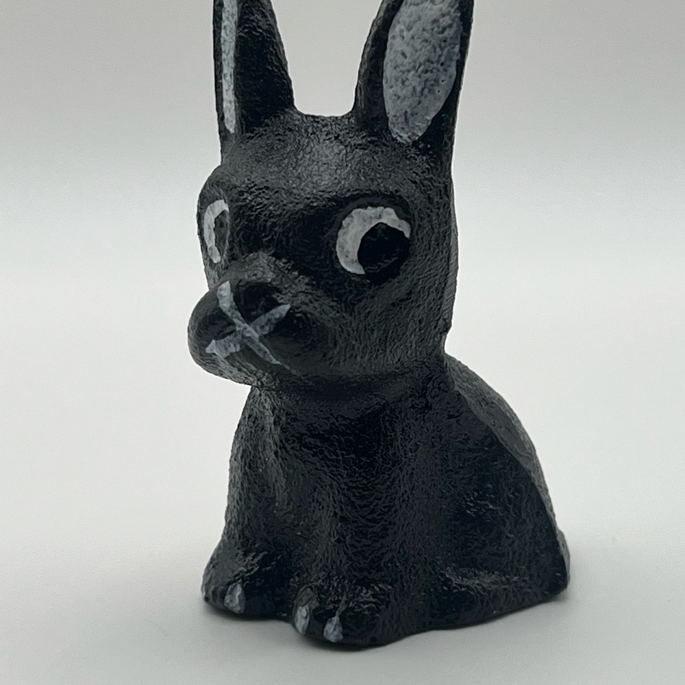 Antique Vintage Style Cast Iron French Bulldog Figure Small Hand Painted 3x2
